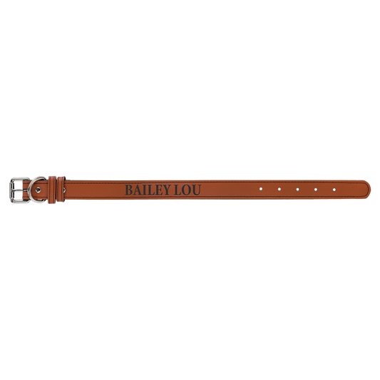 Personalized Rawhide Small Leatherette Dog Collar - Leatherette