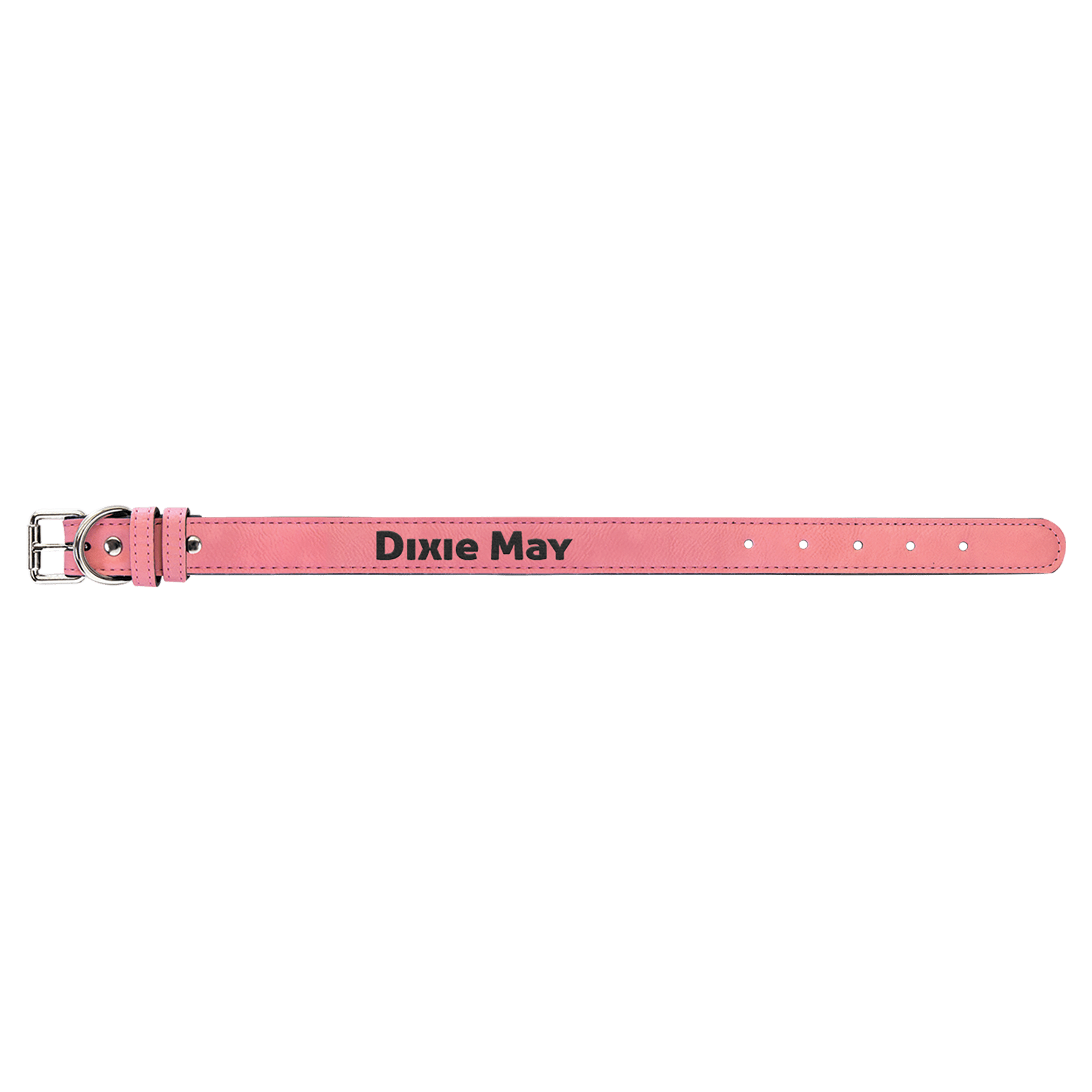 Personalized Pink Small Leatherette Dog Collar - Leatherette