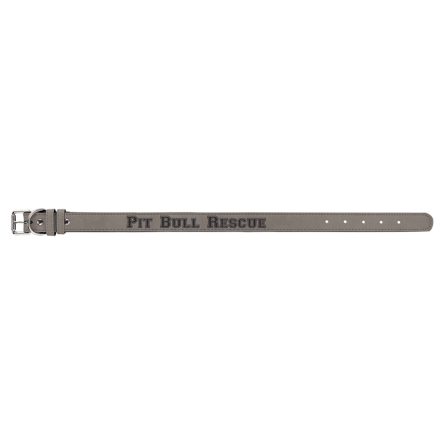 Personalized Gray Large Leatherette Dog Collar - Leatherette