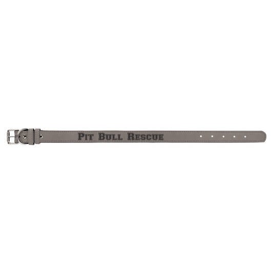 Personalized Gray Large Leatherette Dog Collar - Leatherette