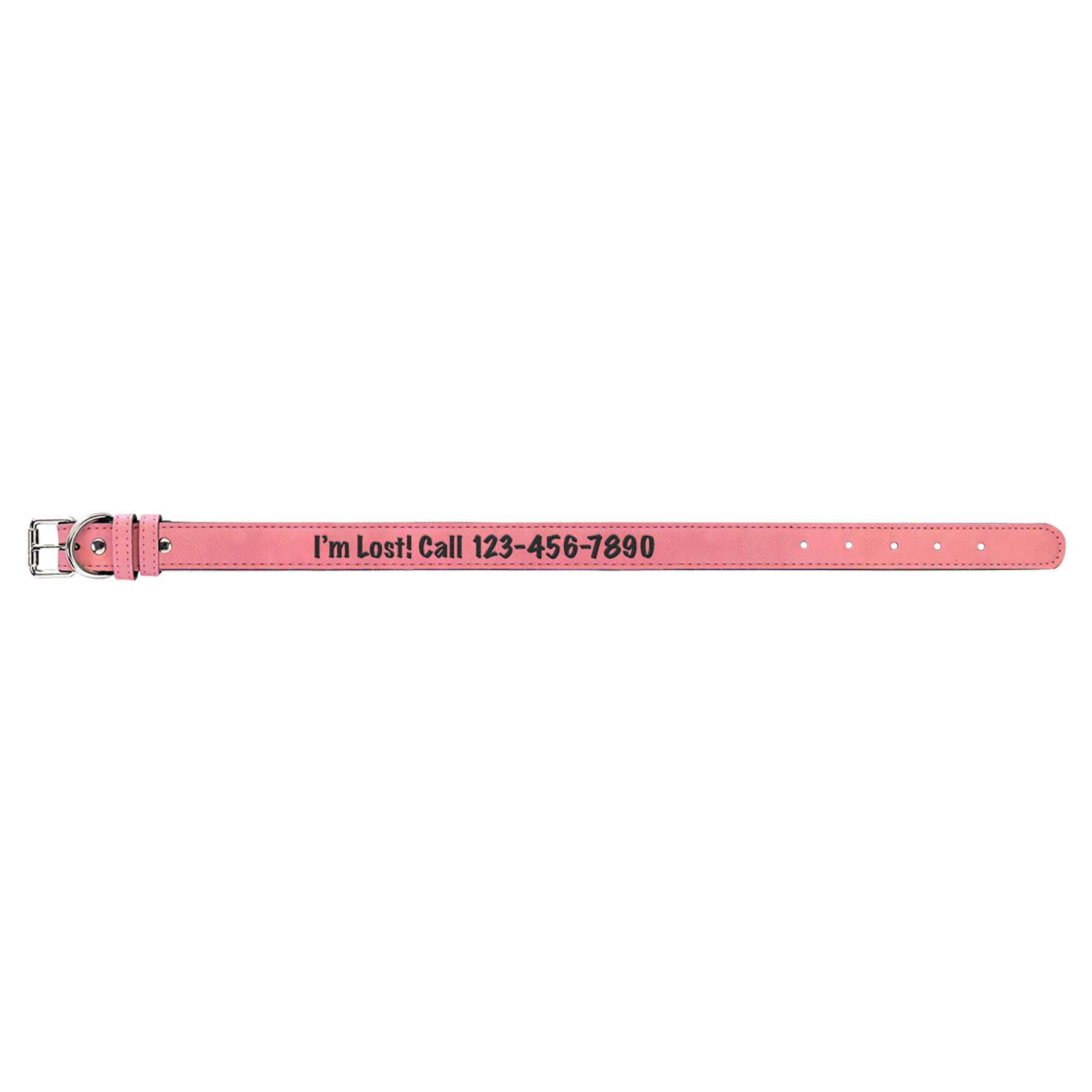 Personalized Pink Large Leatherette Dog Collar - Leatherette