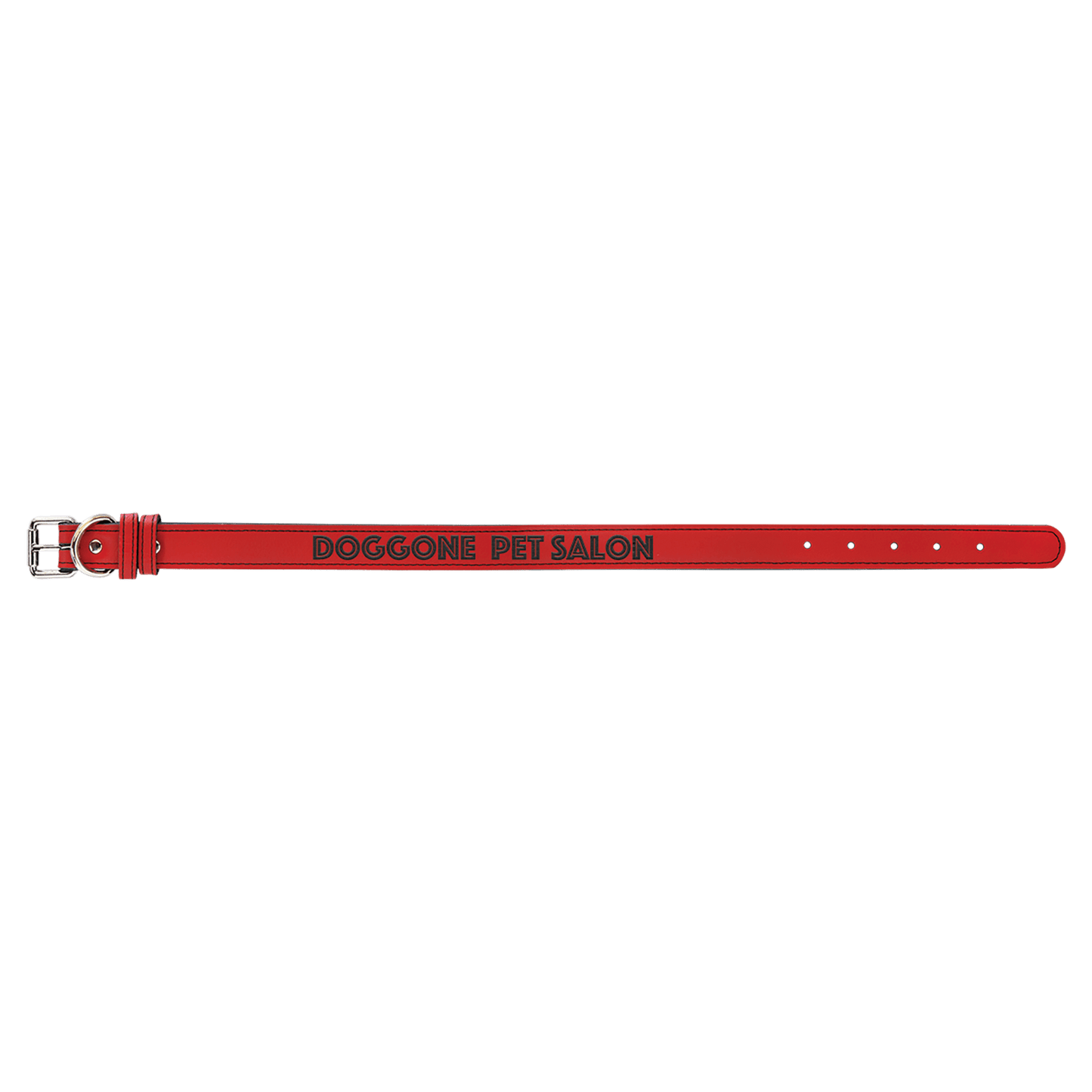 Personalized Red Large Leatherette Dog Collar - Leatherette