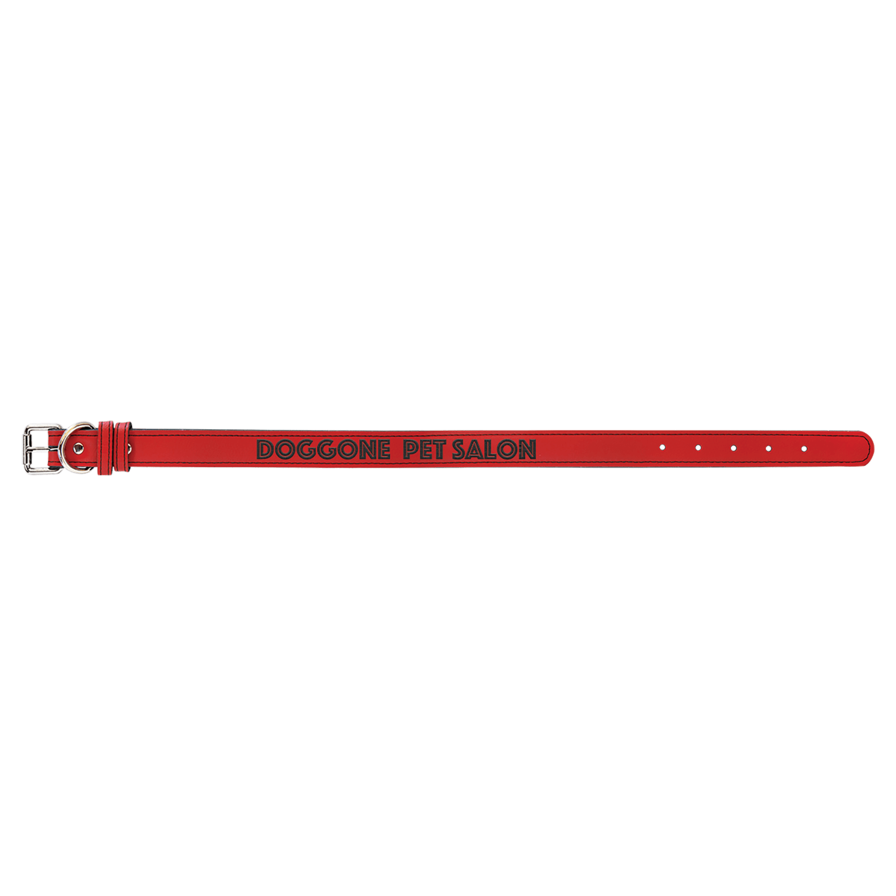 Personalized Red Large Leatherette Dog Collar - Leatherette