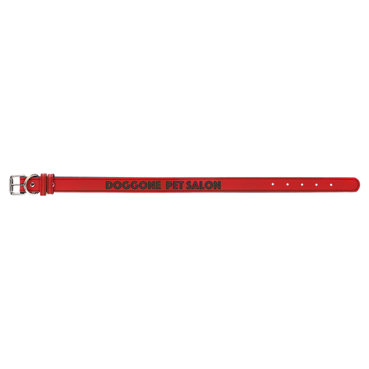 Personalized Red Large Leatherette Dog Collar - Leatherette