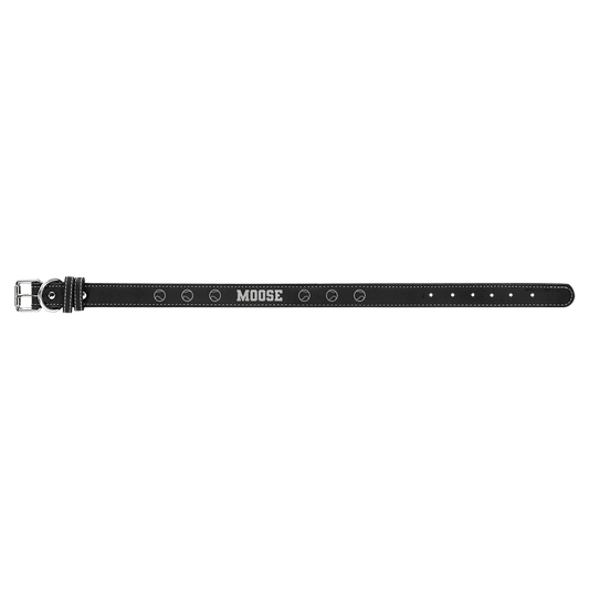 Personalized Black/Silver Extra Large Leatherette Dog Collar - Leatherette