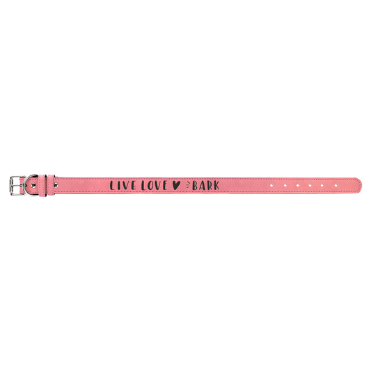 Personalized Pink Extra Large Leatherette Dog Collar - Leatherette