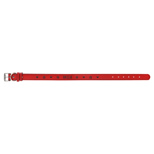 Personalized Red Extra Large Leatherette Dog Collar - Leatherette
