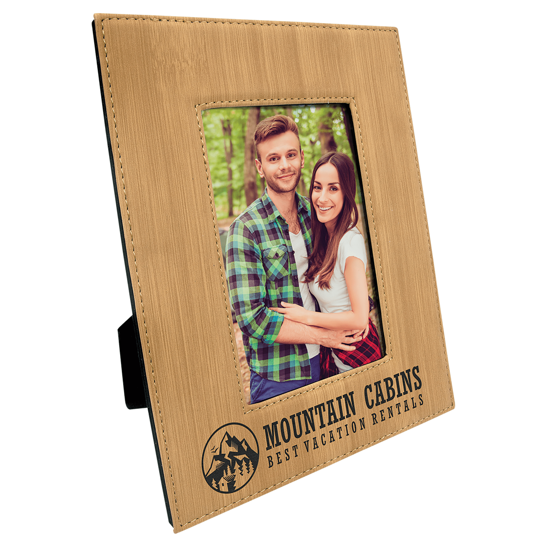 Bamboo Leatherette Photo Personalized Photo Frame - Leatherette