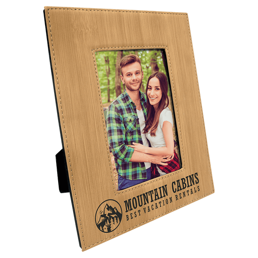 Bamboo Leatherette Photo Personalized Photo Frame - Leatherette