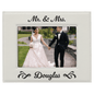 White Leatherette Photo Personalized Photo Frame - Leatherette