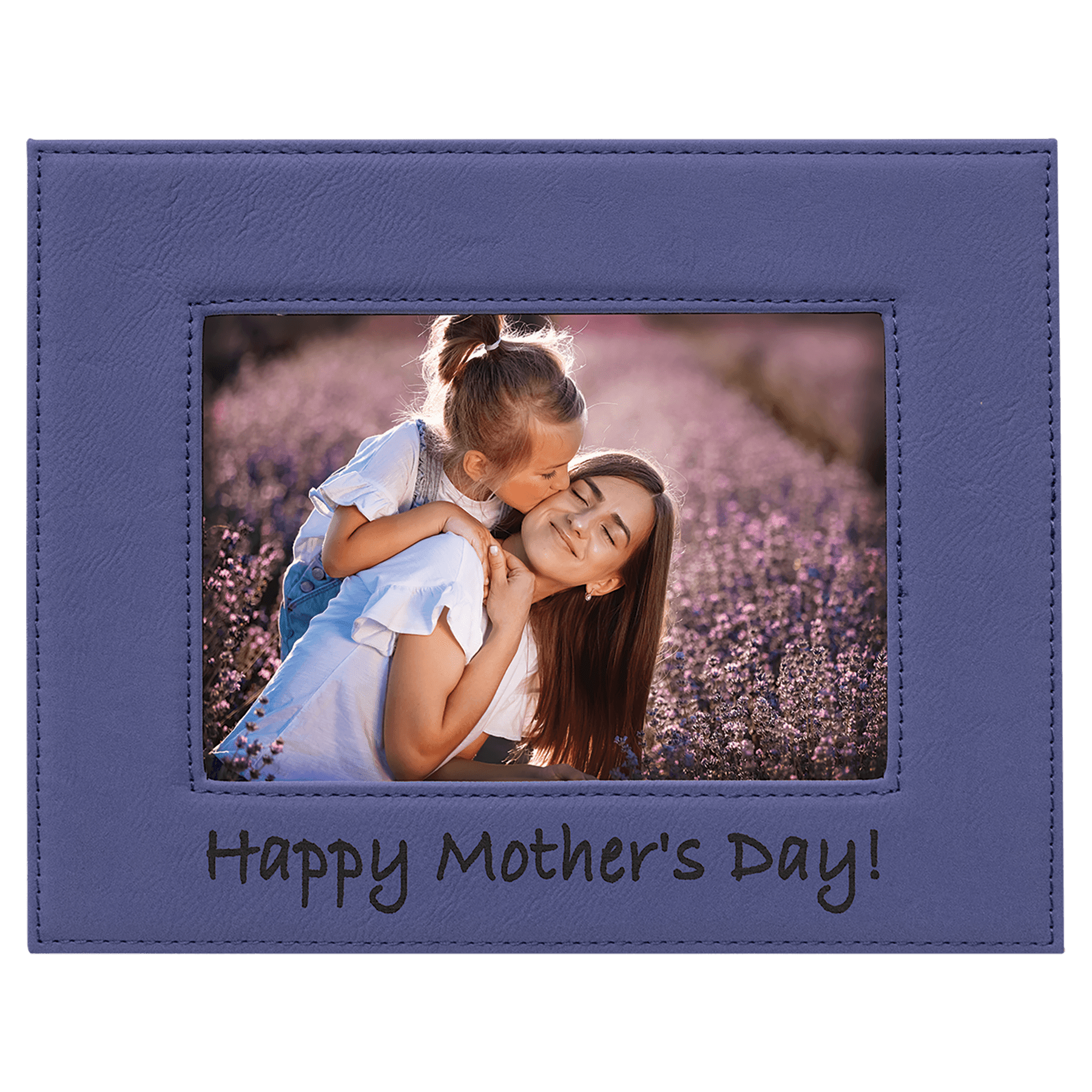 Purple Leatherette Photo Personalized Photo Frame - Leatherette