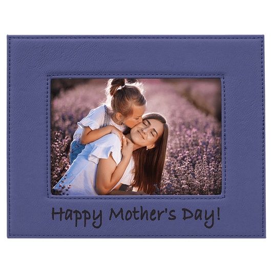 Purple Leatherette Photo Personalized Photo Frame - Leatherette