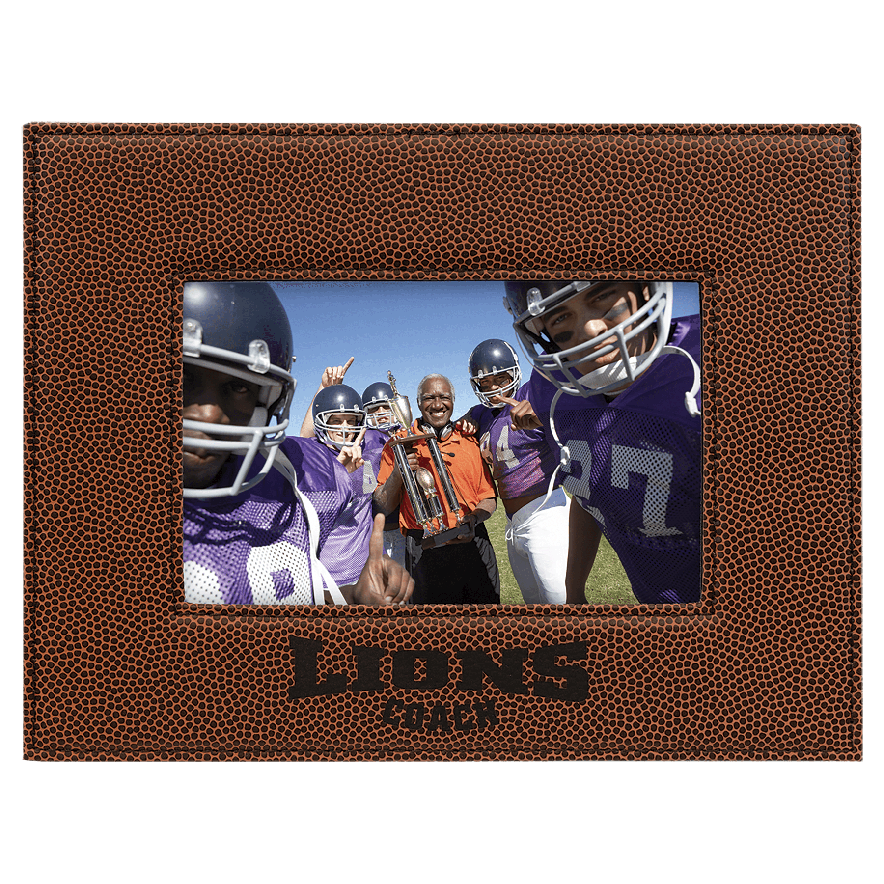 Football Leatherette Photo Personalized Photo Frame - Leatherette