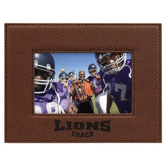 Football Leatherette Photo Personalized Photo Frame - Leatherette