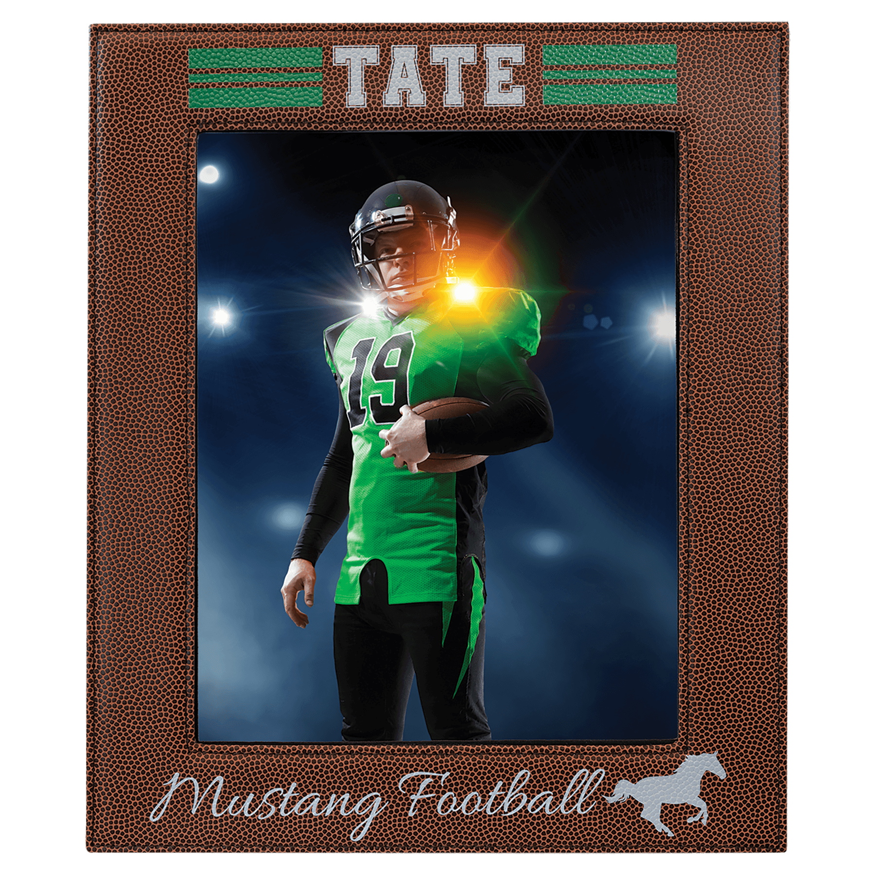 Football Leatherette 8x10 Photo Personalized Photo Frame - Leatherette
