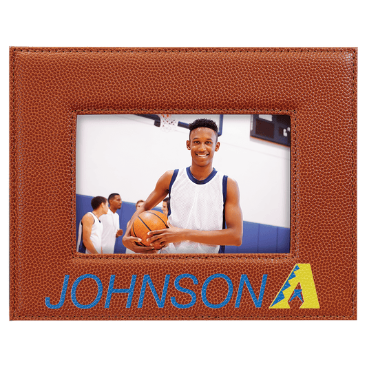 Basketball Leatherette 4x6 Photo Personalized Photo Frame - Leatherette