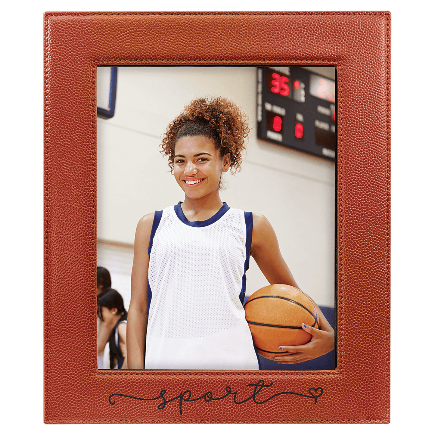 Basketball Leatherette 8x10 Photo Personalized Photo Frame - Leatherette