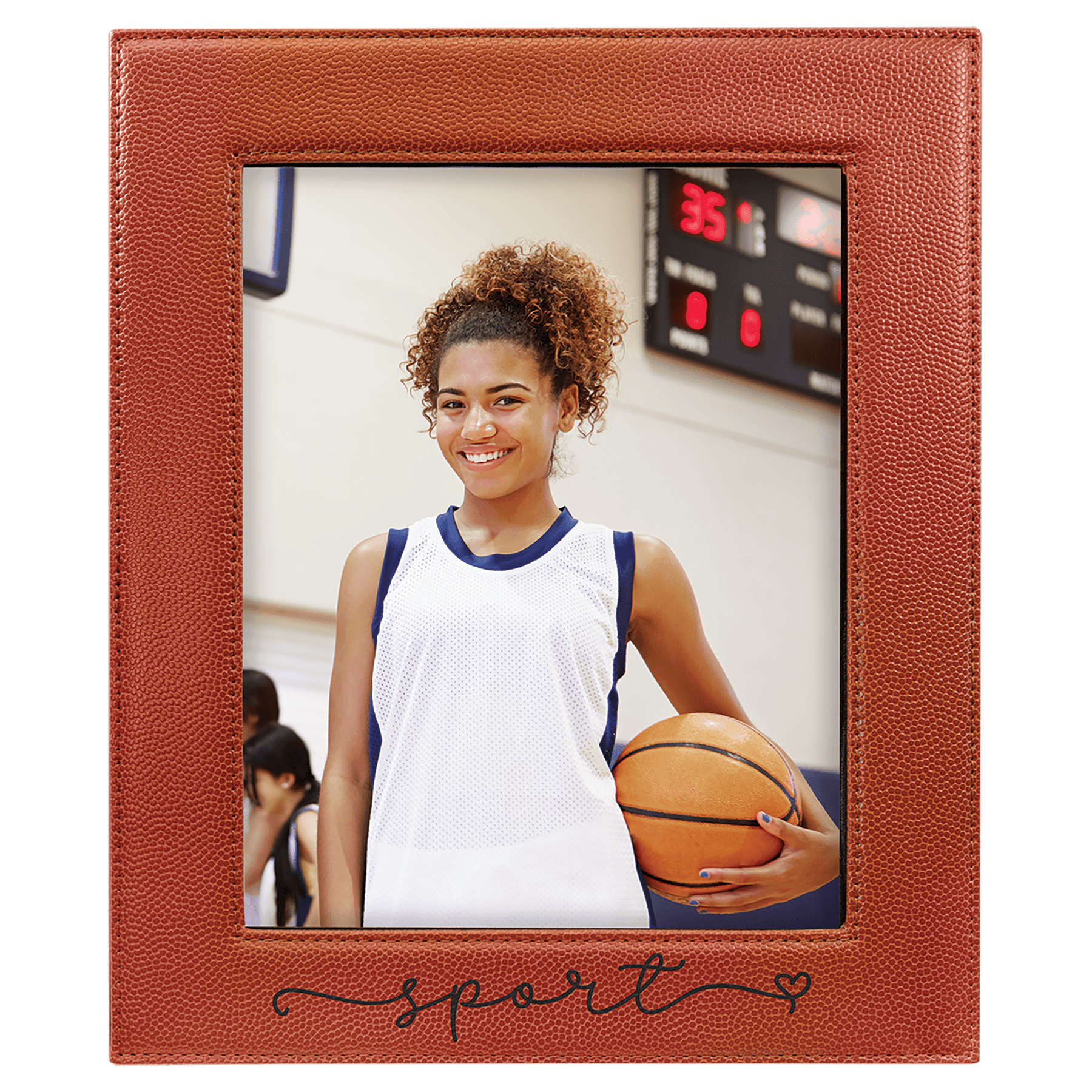 Basketball Leatherette 8x10 Photo Personalized Photo Frame - Leatherette