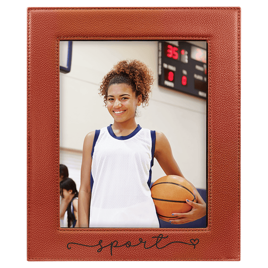 Basketball Leatherette 8x10 Photo Personalized Photo Frame - Leatherette