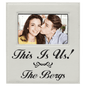 White Leatherette 4x6 Photo Personalized Photo Frame with Large Engraving Area - Leatherette