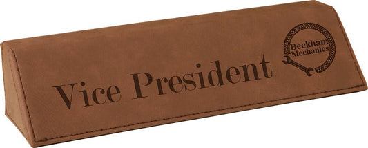 Personalized Dark Brown Leatherette Holder/Easel - Leatherette
