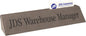 Gray Leatherette Personalized Desk Wedge with Business Card Holder - Leatherette