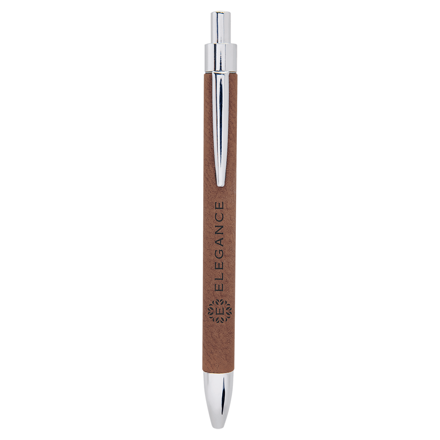 Personalized Dark Brown Leatherette Ballpoint Pen - Leatherette