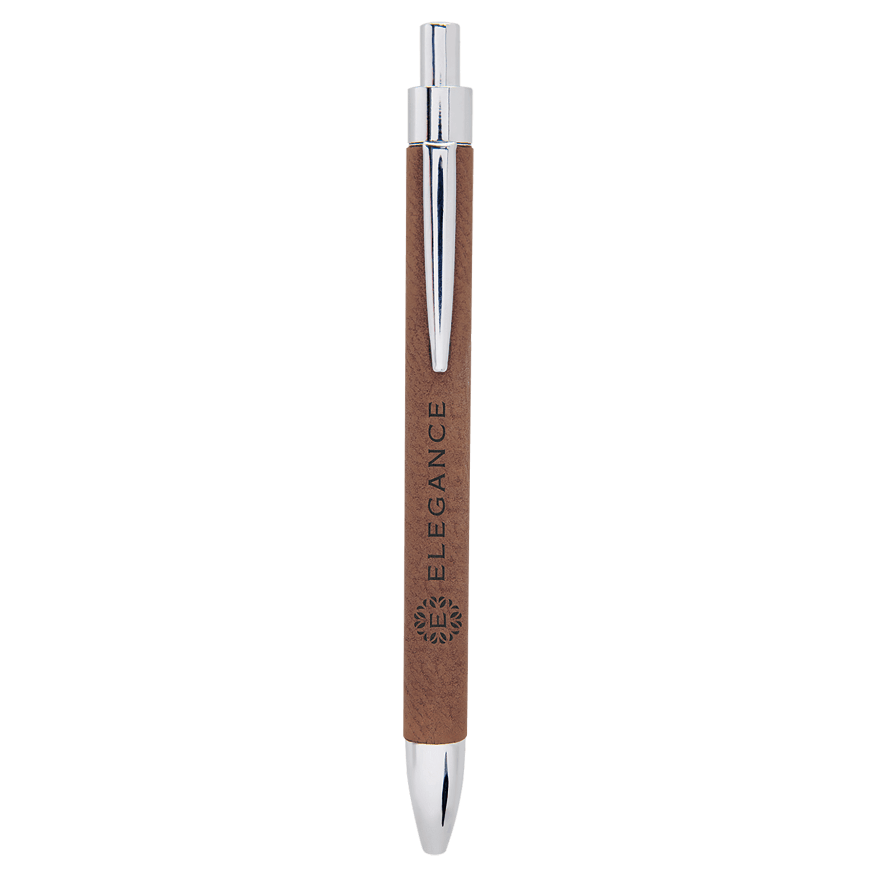 Personalized Dark Brown Leatherette Ballpoint Pen - Leatherette