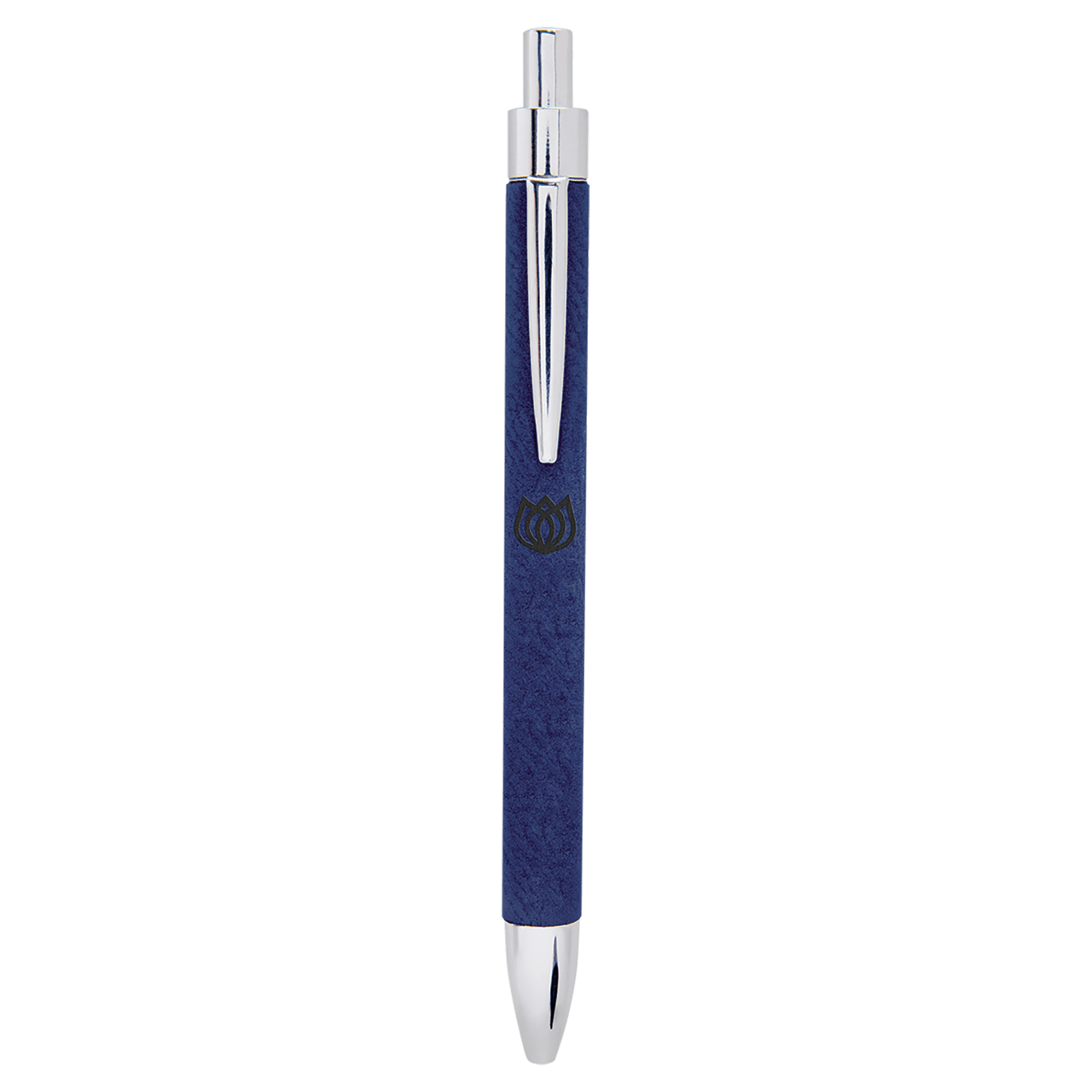 Personalized Blue Leatherette Ballpoint Pen - Leatherette
