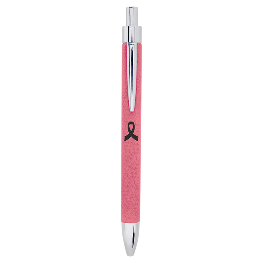 Personalized Pink Leatherette Ballpoint Pen - Leatherette