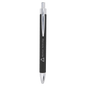 Personalized Black/Silver Leatherette Ballpoint Pen - Leatherette