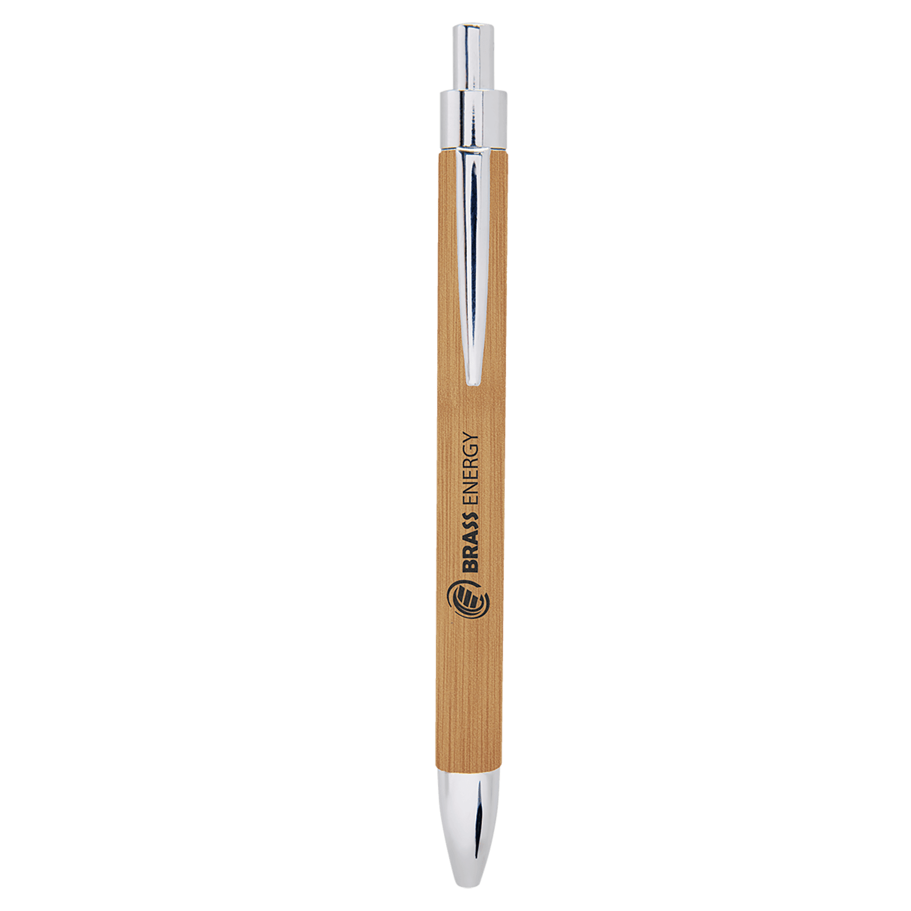 Personalized Bamboo Leatherette Ballpoint Pen - Leatherette