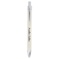 Personalized White Leatherette Ballpoint Pen - Leatherette