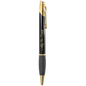 Personalized Black Anodized Aluminum Ballpoint Pen with Rubber Gripper