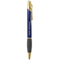 Personalized Blue Anodized Aluminum Ballpoint Pen with Rubber Gripper