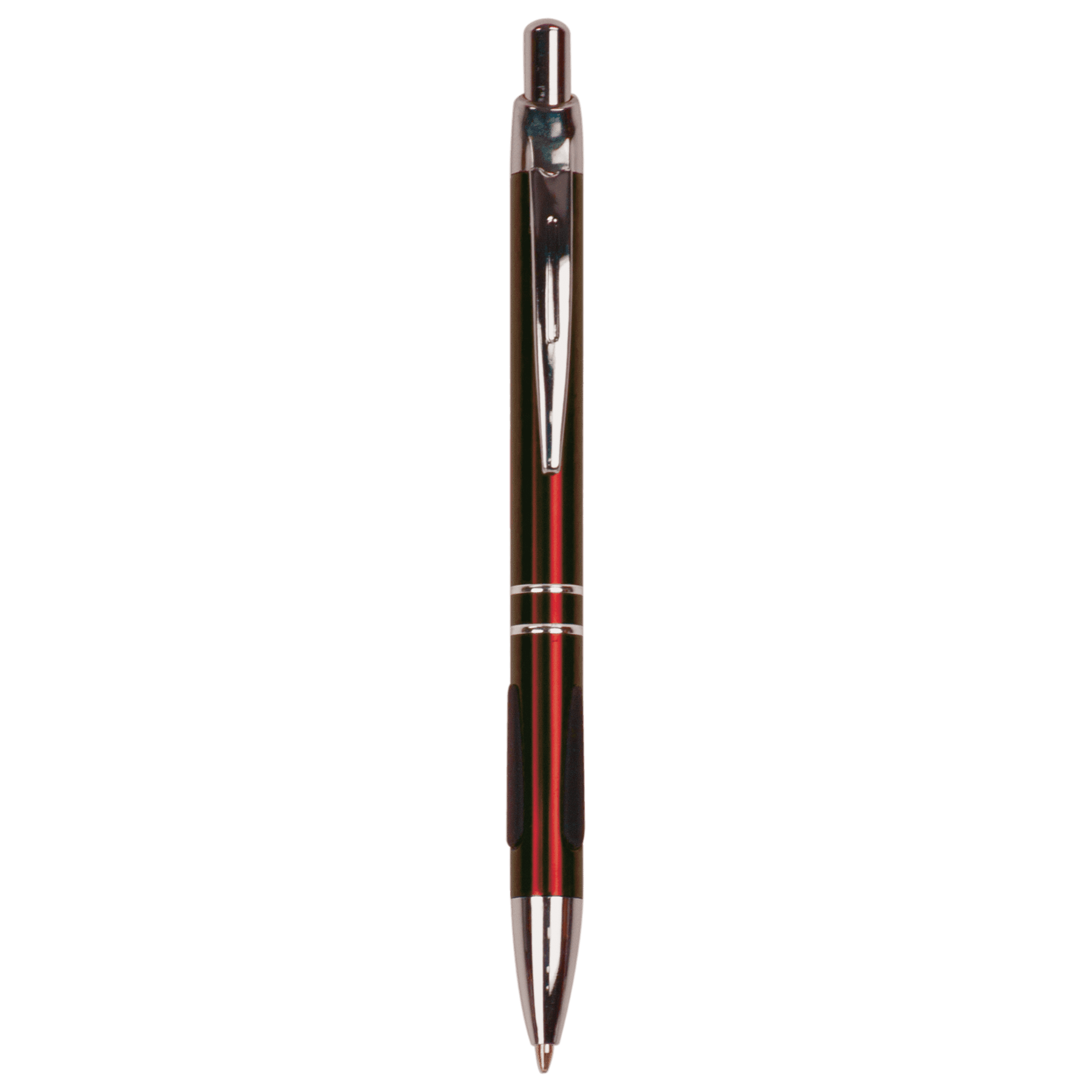 Personalized Gloss Burgundy Anodized Aluminum Ballpoint Pen with Rubber Gripper