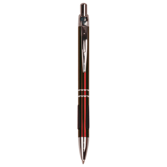 Personalized Gloss Burgundy Anodized Aluminum Ballpoint Pen with Rubber Gripper