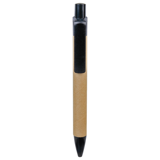 Personalized Recycled Paper Ballpoint Pen with Black Trim
