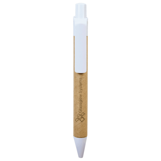 Personalized Recyled Paper Ballpoint Pen with White Trim