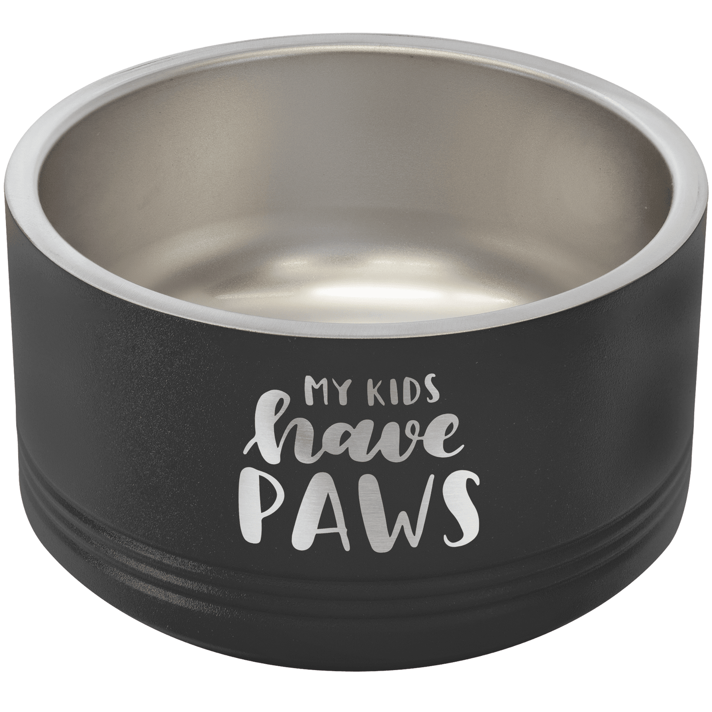 Personalized Black 18 oz. Polar Camel Powder Coated Stainless Steel Dog Bowl