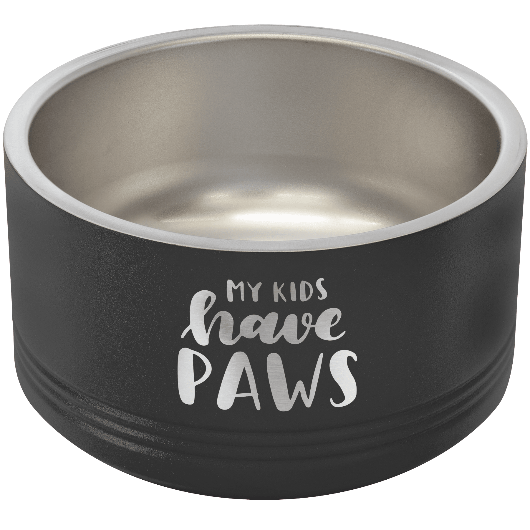 Personalized Black 18 oz. Polar Camel Powder Coated Stainless Steel Dog Bowl