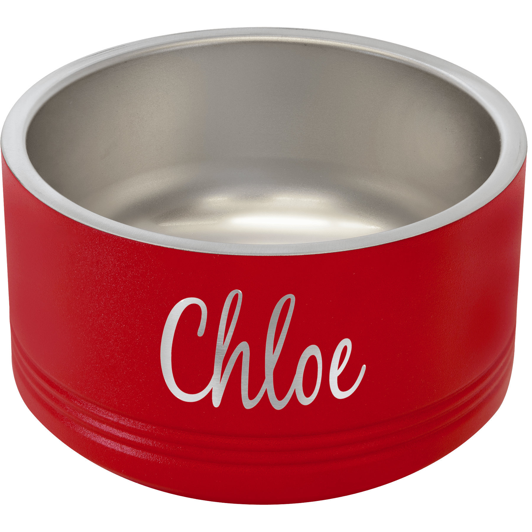 Personalized Red 18 oz. Polar Camel Powder Coated Stainless Steel Dog Bowl