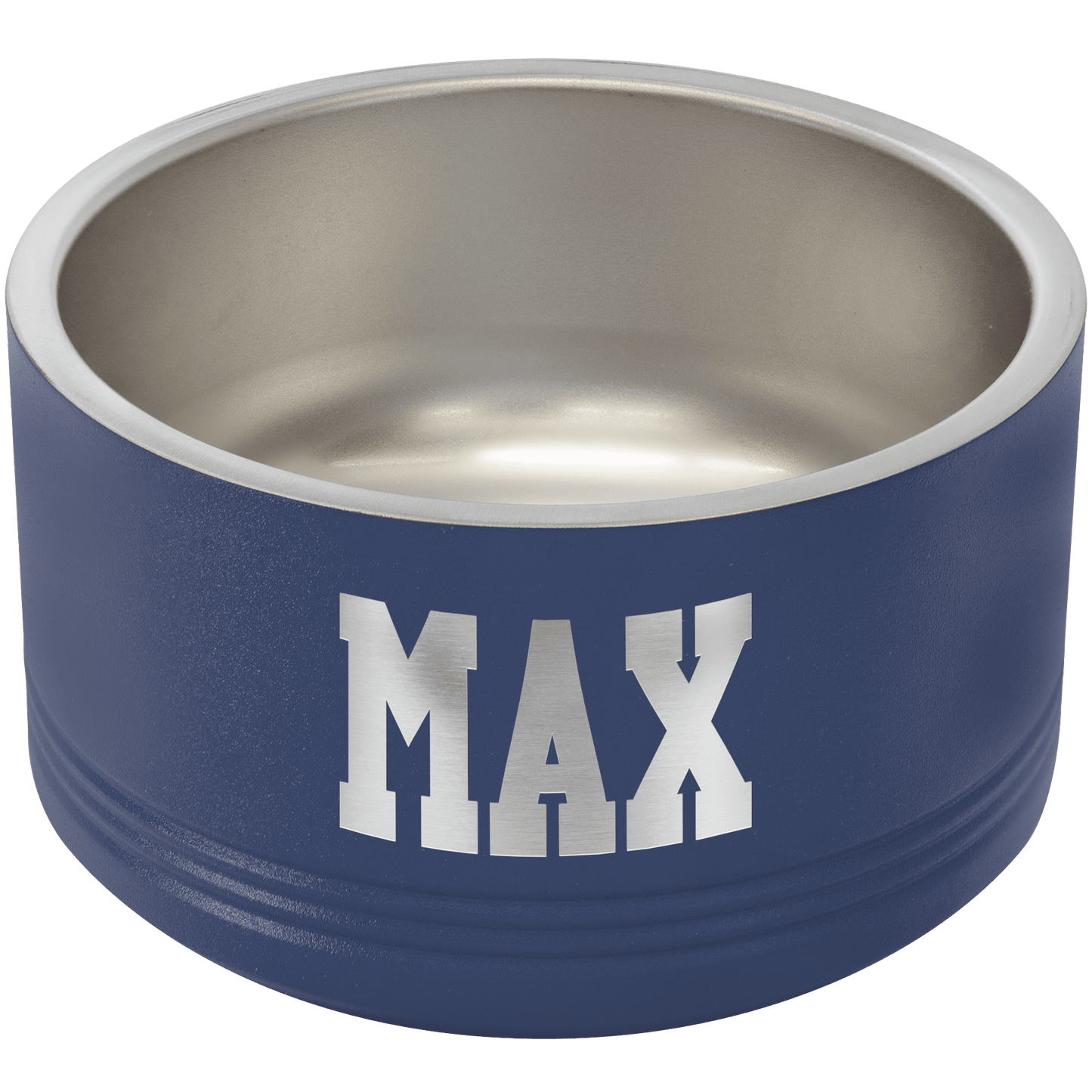 Personalized Navy 18 oz. Polar Camel Powder Coated Stainless Steel Dog Bowl