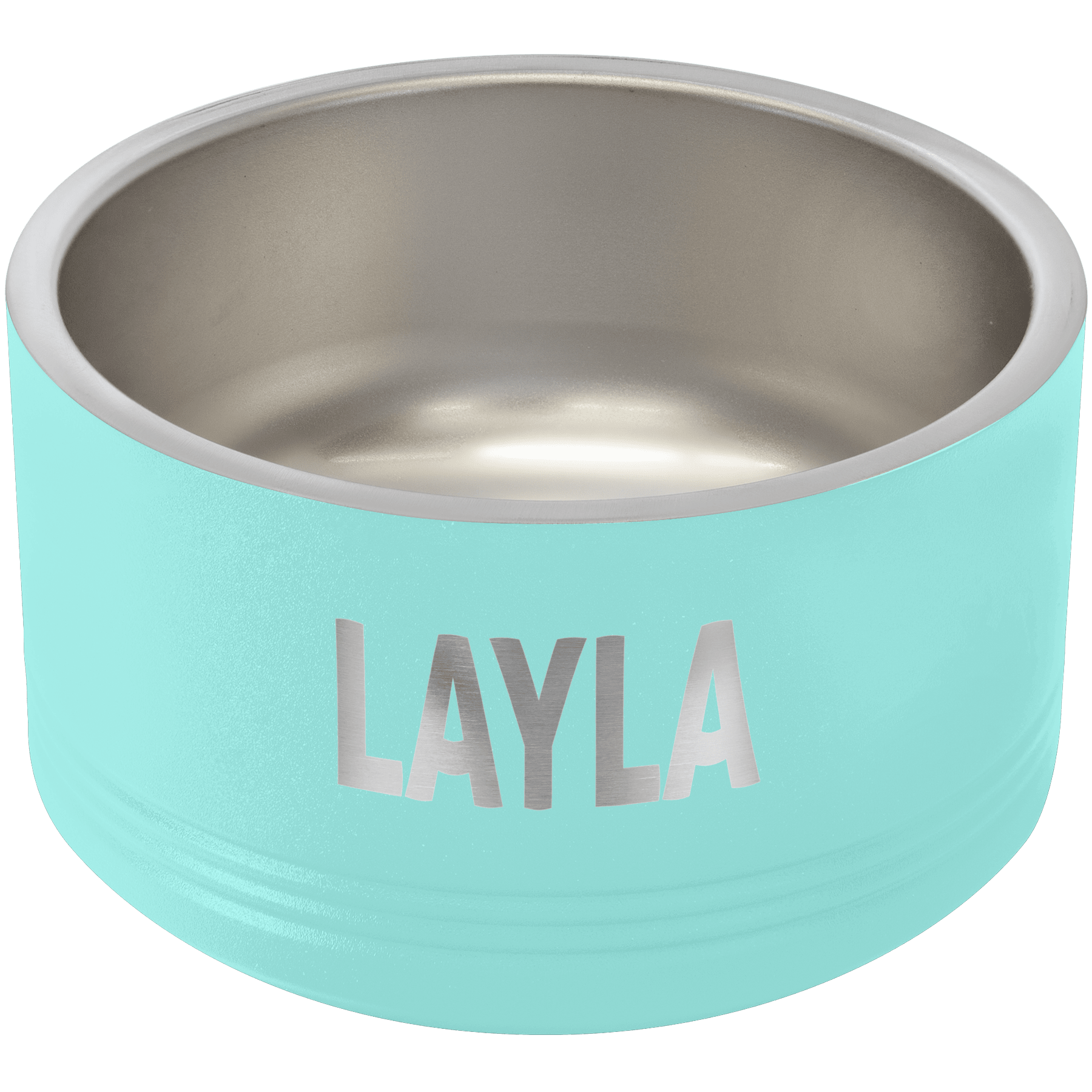 Personalized Teal 18 oz. Polar Camel Powder Coated Stainless Steel Dog Bowl