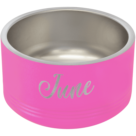 Personalized Pink 18 oz. Polar Camel Powder Coated Stainless Steel Dog Bowl