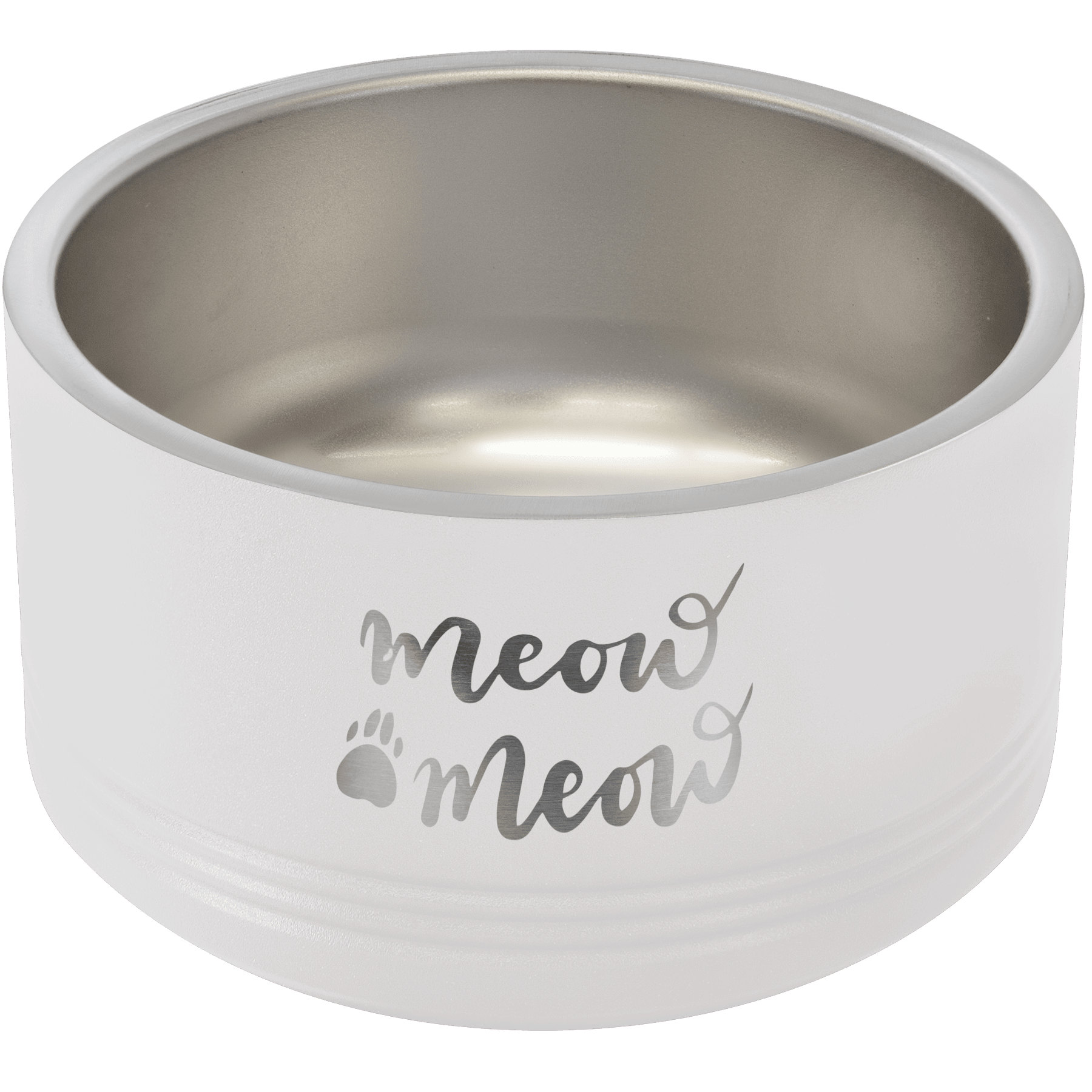 Personalized White 18 oz. Polar Camel Powder Coated Stainless Steel Dog Bowl
