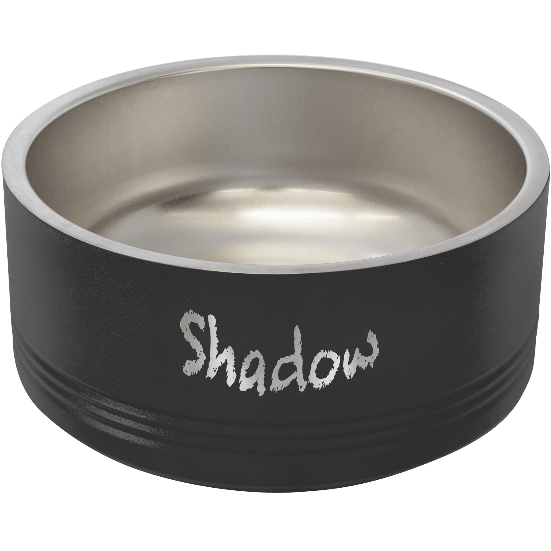 Personalized Black 32 oz. Polar Camel Powder Coated Stainless Steel Dog Bowl