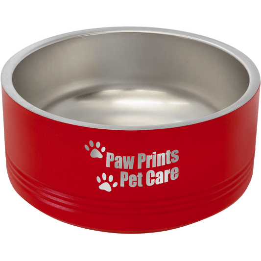 Personalized Red 32 oz. Polar Camel Powder Coated Stainless Steel Dog Bowl