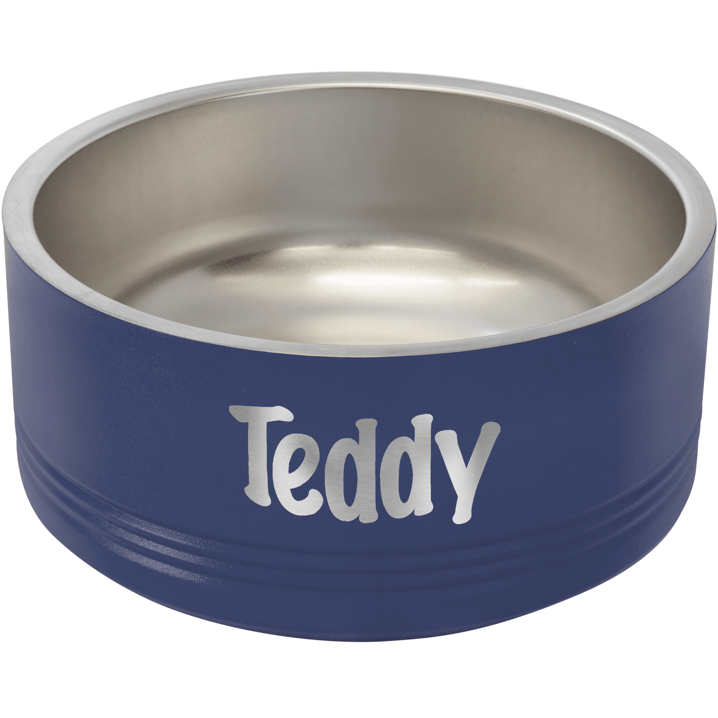 Personalized Navy 32 oz. Polar Camel Powder Coated Stainless Steel Dog Bowl