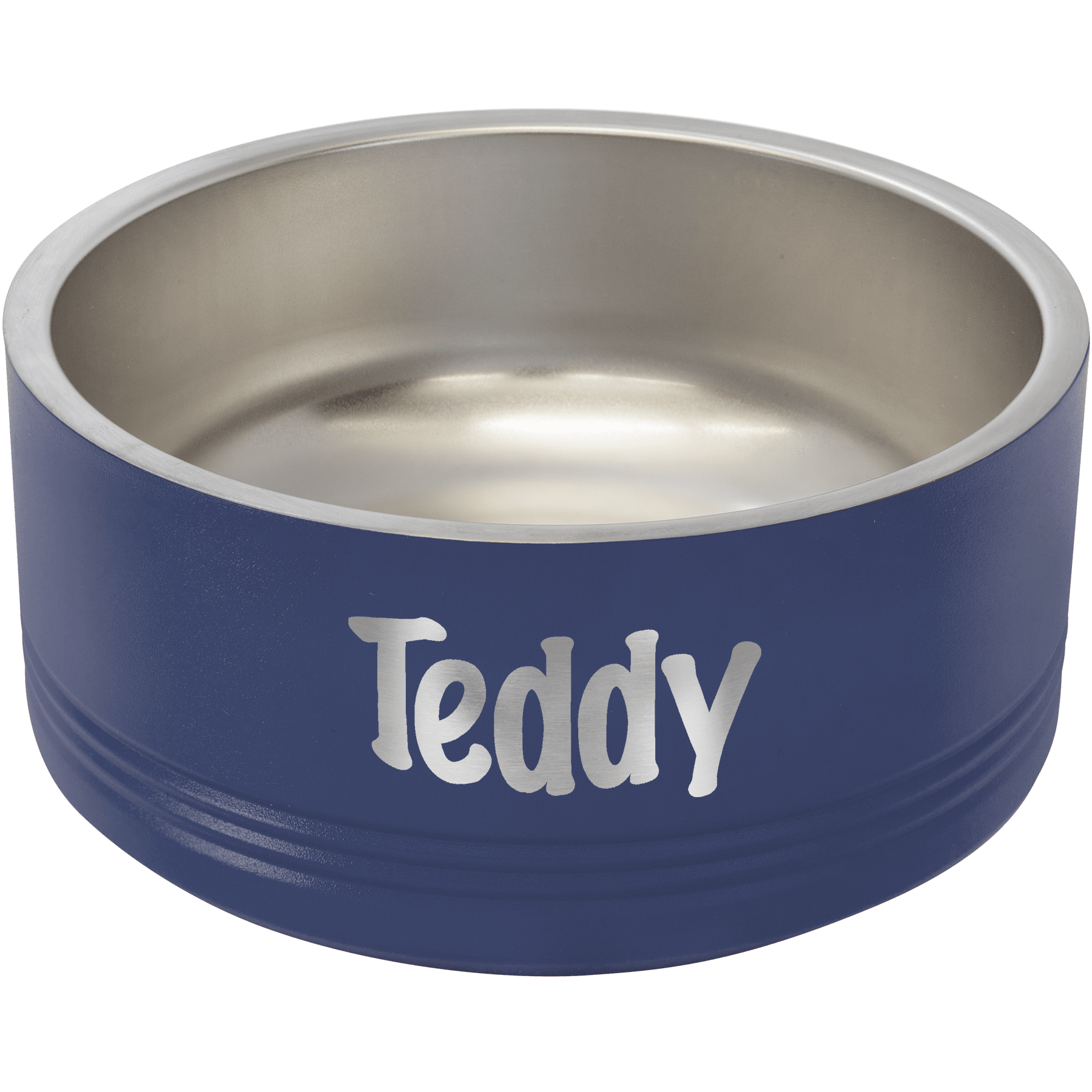 Personalized Navy 32 oz. Polar Camel Powder Coated Stainless Steel Dog Bowl